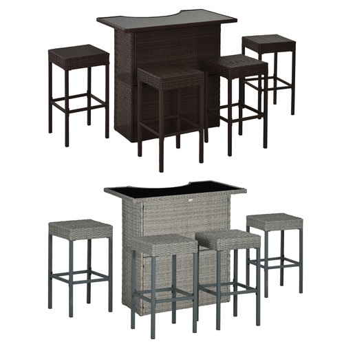 5pc rattan wicker - rattan, bar