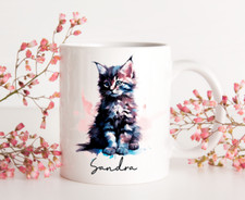FREE POST MAINE COON CAT WHITE MUG, CAT MUG, MAINE COON MUG, TEA COFFEE CAT CUP