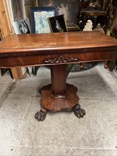 Antique Early 19th Century William IV Claw Foot Mahogany Tea Table Card Table ,,