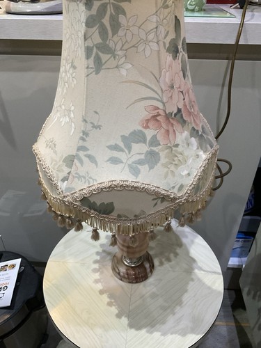 Table lamp pink green brown - table,