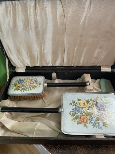 Vintage blue floral vanity - blue,