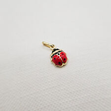 Dainty 9ct Yellow Gold & Enamel Ladybird Charm Pendant