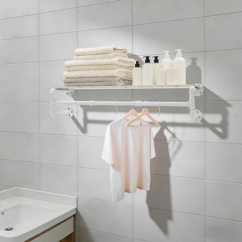 White wall mounted coat rack - coat,