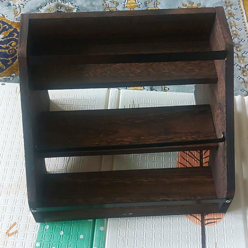 Wall mounted walnut - wall, wood
