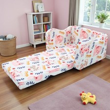 Toddler Sofa Bed Flip Out Armchair Chair Foldable Couch Cat Pattern Kids Gift