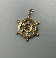 9ct Gold  Ships Wheel With A