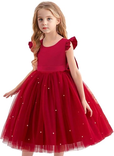 Flower girl red dress pageant - girl,