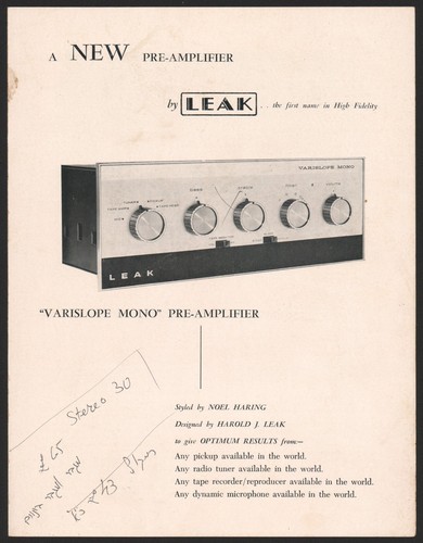 Leak varislope mono amplifier - leak,