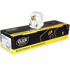 Box of 10 Click White 5 Amp Round 3 Pin Electrical Plug Top - PA166