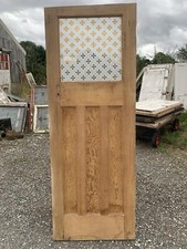 ASG 03 ( 27 1/2 X 74 1/4) Old Original  1930's Etched Glass Internal Pine Door