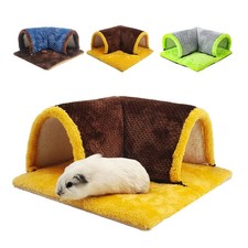 Guinea Pig Tunnel Bed Warm Soft Fleece Hideout Cage Tube Small Pet Rat Hamster