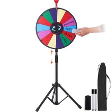 17.7" Color Prize Wheel Dry Erase Fortune Spinning Tabletop Floor Stand