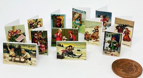 Dolls house christmas - dolls, cards