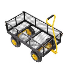 Uimoso Steel Garden Cart with 900lb Load Capacity and Durable 10in Tires