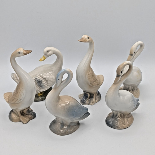 Vintage porcelain geese - vintage,