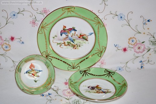 Antique game birds tea - birds,