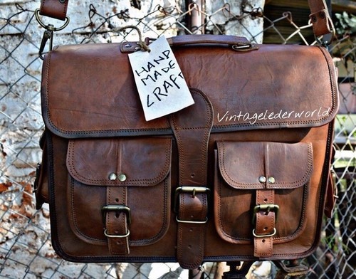 Bag leather laptop - bag, genuine