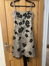 Spotlight Warehouse Black & Neutral Patterned Occasion Dress Size 12