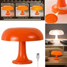 Dimmable LED Table Lamp Mushroom Bedside Desk Decor Light Touch USB Rechargeable