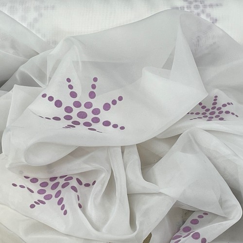White starbuzz voile fabric - white,