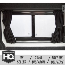 Black VW Transporter T5 / T6 Sliding Door Passenger Side Curtains - STN Blackout