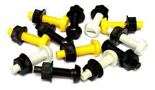 12 Vehicle Number Reg Plate Screws Bolts and Nuts Yellow White Black Fixing Kit