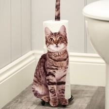 Cat Design Toilet Paper Holder Freestanding Novelty Bathroom Loo Roll Organiser