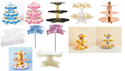 Round cardboard cupcake stand - round,
