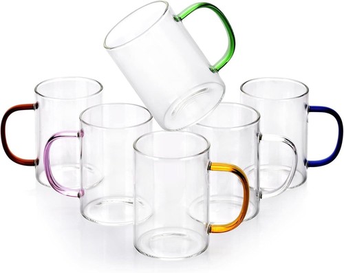 Glass mugs set 300ml coffee - mugs,
