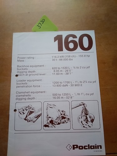 Poclain excavator 160 - poclain,