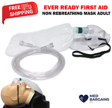 Ever Ready First Aid Non Rebreathing Mask with Tubing Safety Vent - 50 Pack