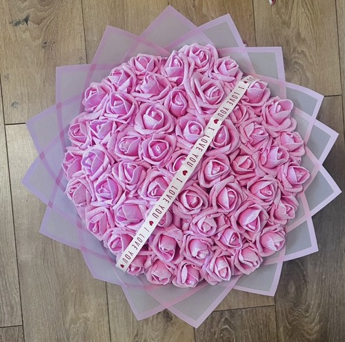 Pink glitter roses bouquet - glitter,