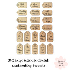 Craft Clearout Clearance : Mixed Card Making Sentiment Toppers Banners Mini Tags