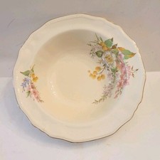 Vintage Alfred Meakin  Serving Bowl - Pale Yellow / Floral Design