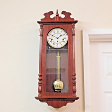 Vintage 8-Day Hermle Westminster Chime  Wall Clock In Working Order By Rapport.