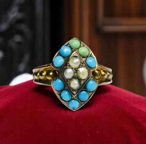 10k gold turquoise seed - turquoise, &