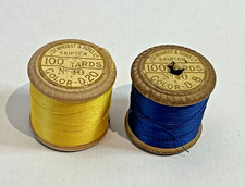 VINTAGE WOODEN COTTON REELS - J Dewhurst SKIPTON - Silk Substitute made 1930's
