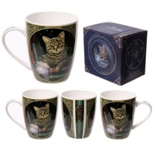 Fortune Teller Cat Porcelain Mug Lisa Parker Fantasy Tea Coffee Cup Gift Boxed