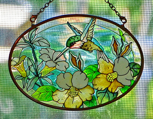Small vintage stained glass - small,