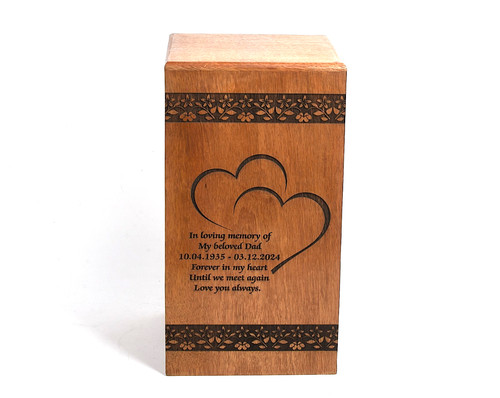 Wood cremation ashes casket - wood,