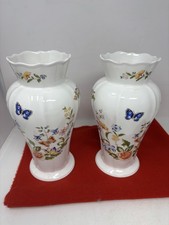 Pair Aynsley Cottage Garden Vases 9in vases 