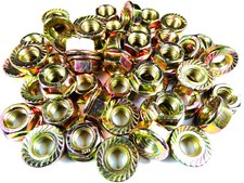 50 x DIN 6923 flange nut with locking tooth M8, yellow zinc-plated