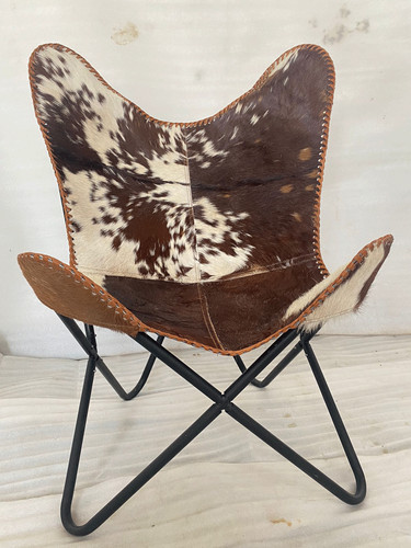 Brown white hairon cowhide - white,