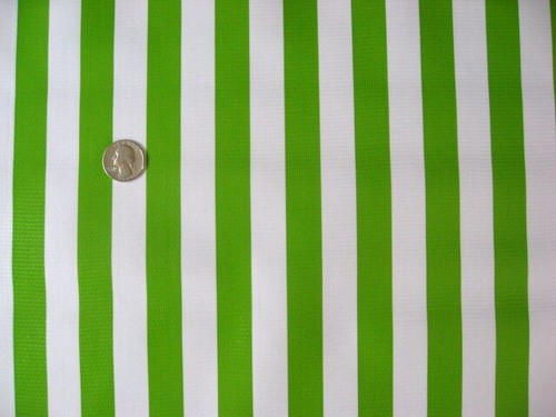 Lime grn stripe vinyl oilcloth - grn,