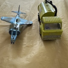 Bb198 - Vintage Dinky Toys Johnston Road Sweeper & Harrier GR MK1 