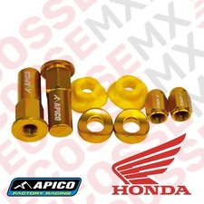 HONDA CR125/CR250/CR500 APICO Rim Lock Nuts Wheel Bling Kit Yellow Dust Caps