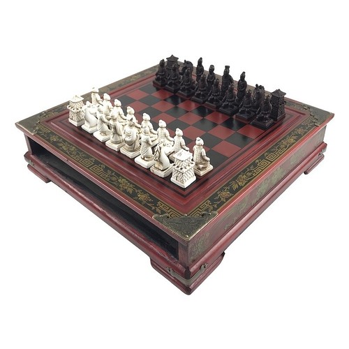 Antique terracotta chess - terracotta,