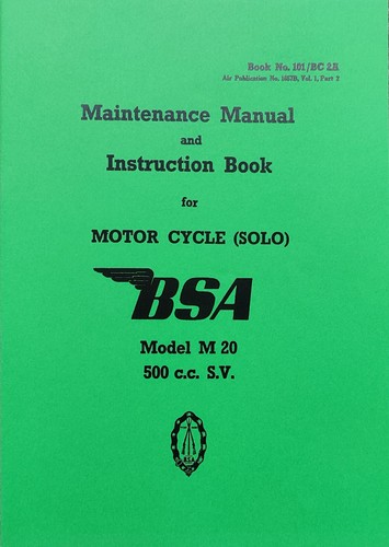 Bsa m20 maintenance manual wd - maintenance,