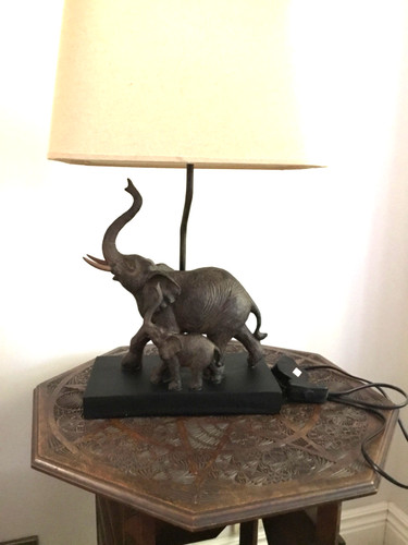 Lovely elephant and calf - and, table