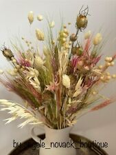 DRIED FLOWERS 'PASTEL BOUQUET' WEDDING PARTY BIRTHDAY BRIGHT CENTERPIECE 12”